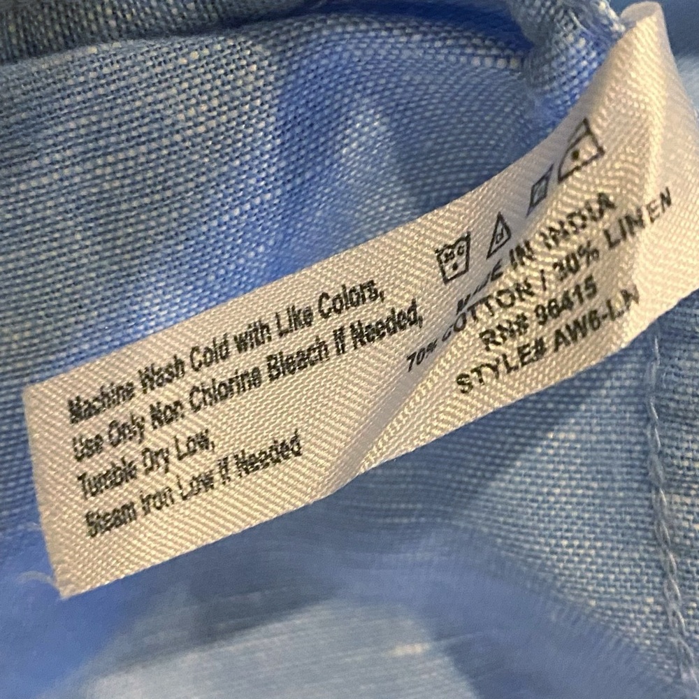 Artistry in Motion Men’s Short Sleeve Pastel Blue Button Doen Shirt L - Picture 8 of 9